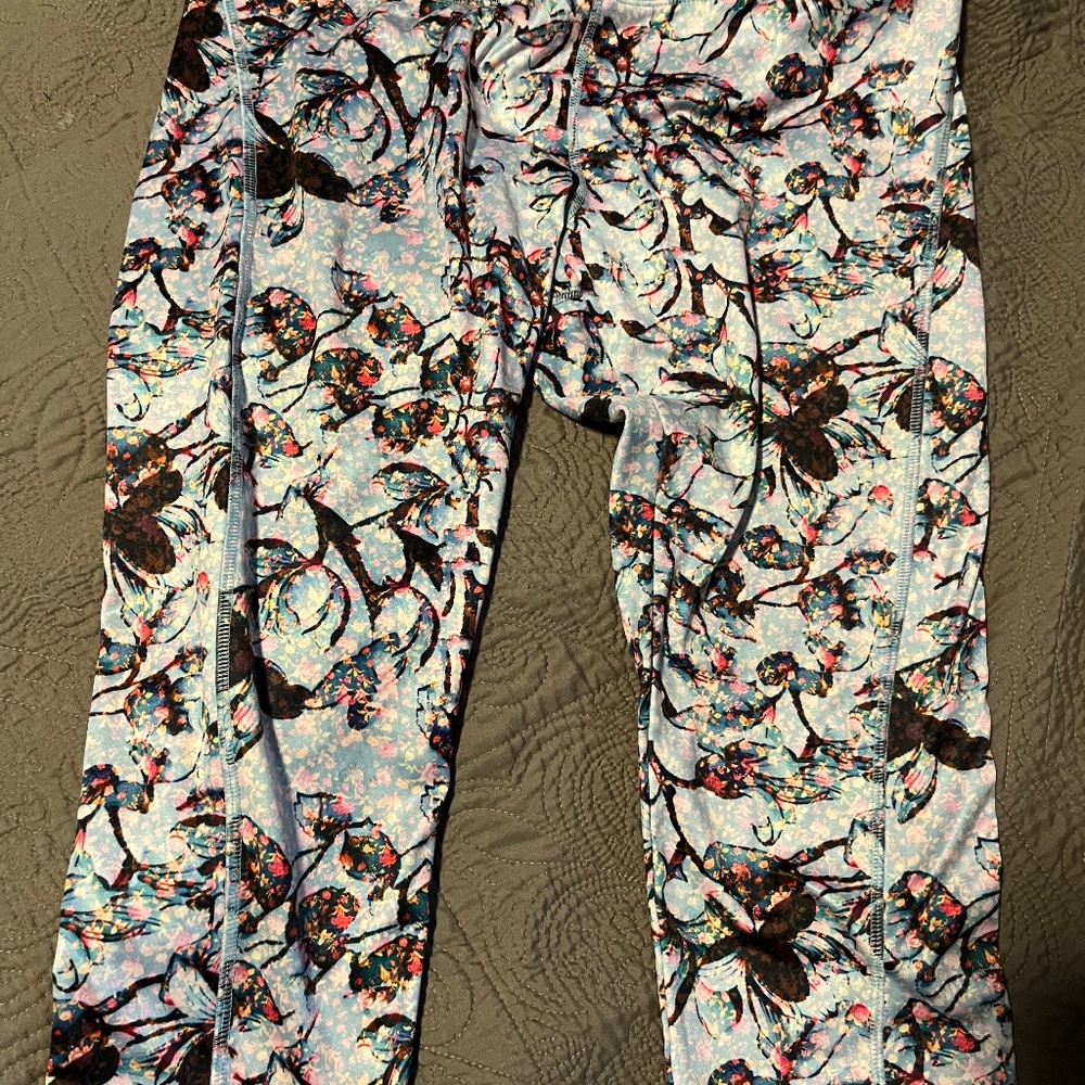 LulaRoe spandex leggings women’s large floral capri